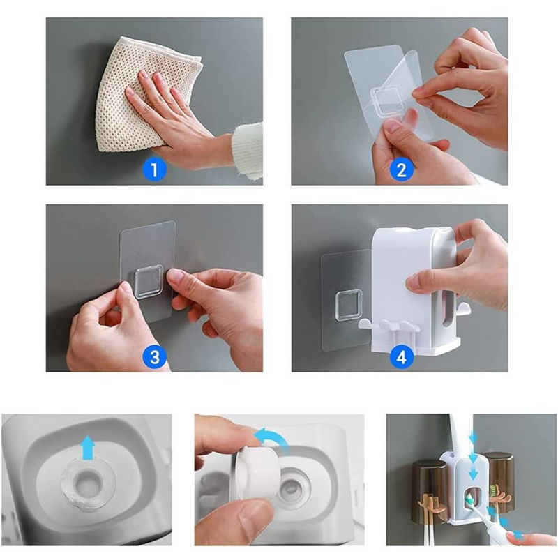 Soporte de Cepillo de Dientes con Dispensador Automático de Pasta