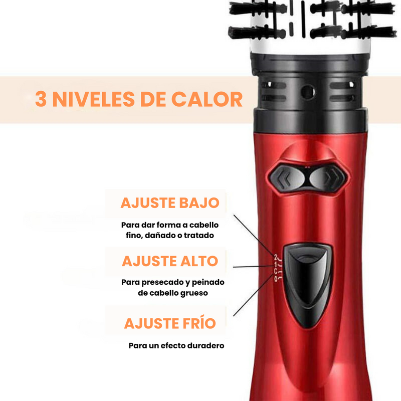 Cepillo de Aire Caliente 2 en 1 – Alisador, Rizador y Secador de Pelo